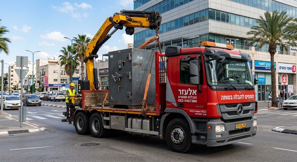 משאית מנוף מובילה כספת כבדה